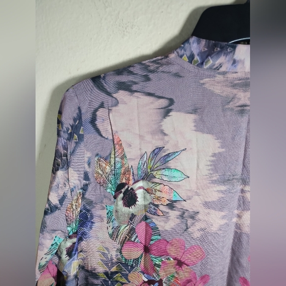 Tolani Collection Tunic Top Purple Boho Southwestern - Picture 10 of 16